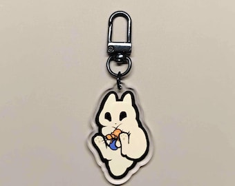 Gourmand Slugcat Keychain – 2" Rain World Acrylic Accessory
