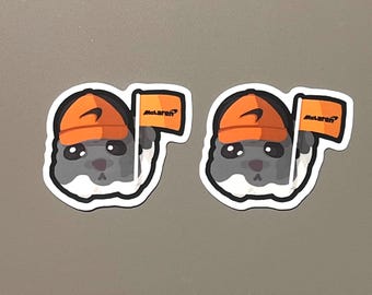 McLaren F1 Hamster Meme Sticker 3-Pack: Funny Formula 1 Vinyl Decal, Waterproof Vinyl