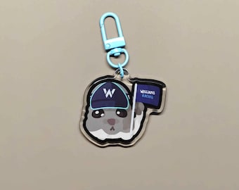 Williams F1 Hamster Meme Keychain Funny Racing Accessory 2 Inch Acrylic Gift