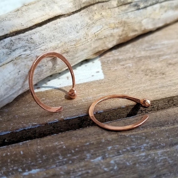 Copper Hoop Earrings Etsy