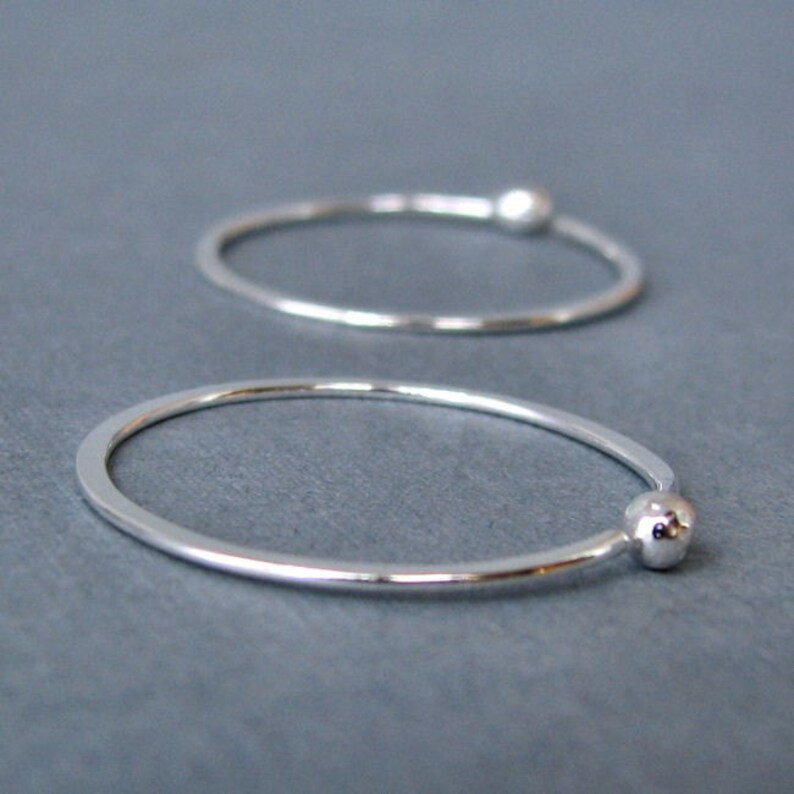 1 inch Hoops Modern Everyday Earrings Large Hoops Simple Boho Artisan Jewelry Sterling Silver Sleepers 18 gauge Earrings Hammered