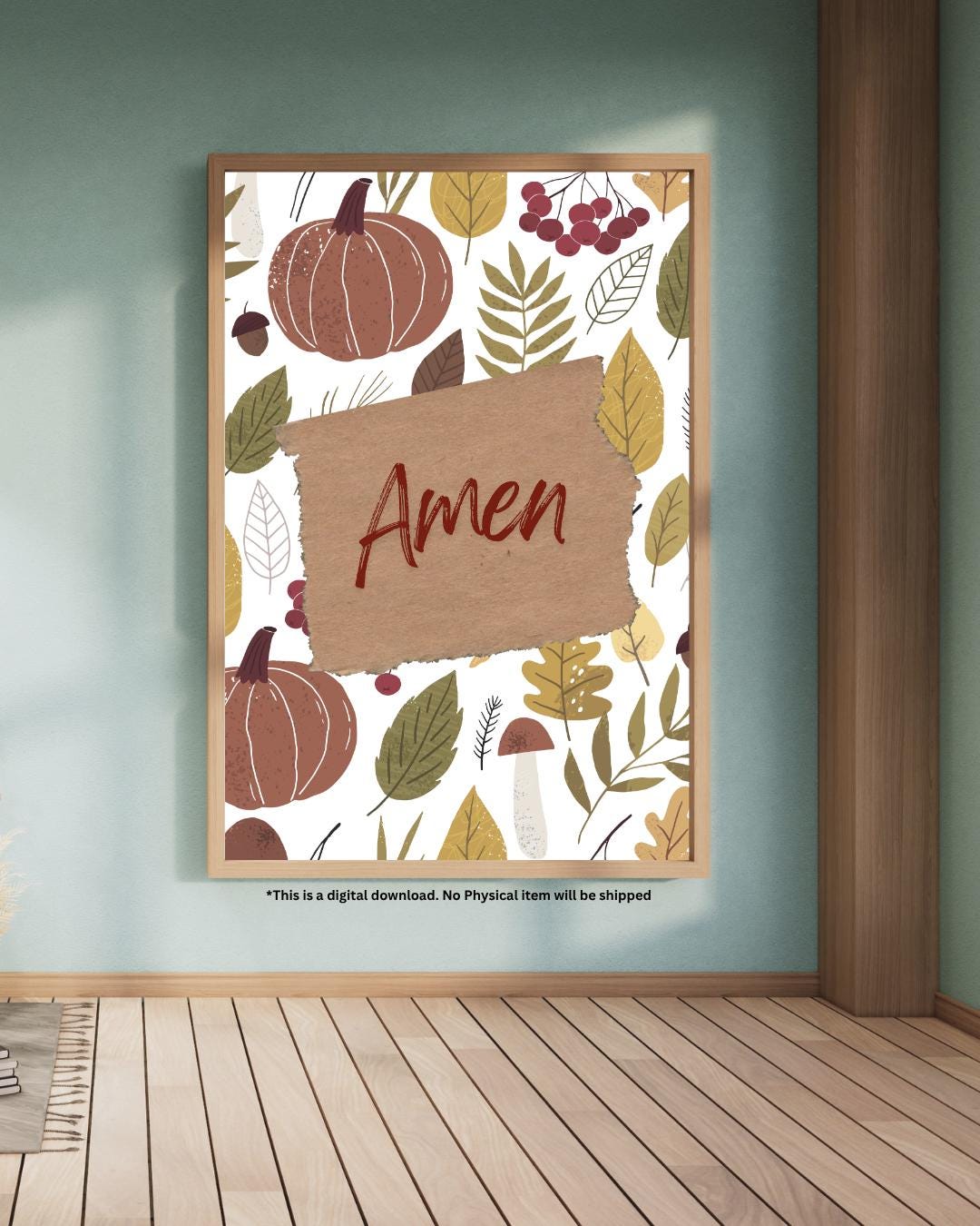 Amen Fall Scripture Art Print Christian Autumn Home Decor Instant ...