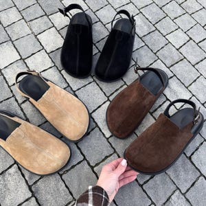 Leather Clogs, Clogs for  women, leather suede clogs, Stylish suede clogs, Genuine suede, gift mather&#39;s day, sandals!Handcrafted Anatomical