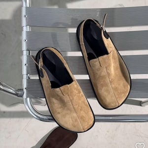 Handcrafted Suede Leather Clogs: Anatomical Comfort Sandals