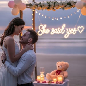 She Said Yes Neon Sign – Custom Neon Sign – Proposal Sign – Wedding Decor – Personalized Neon Light