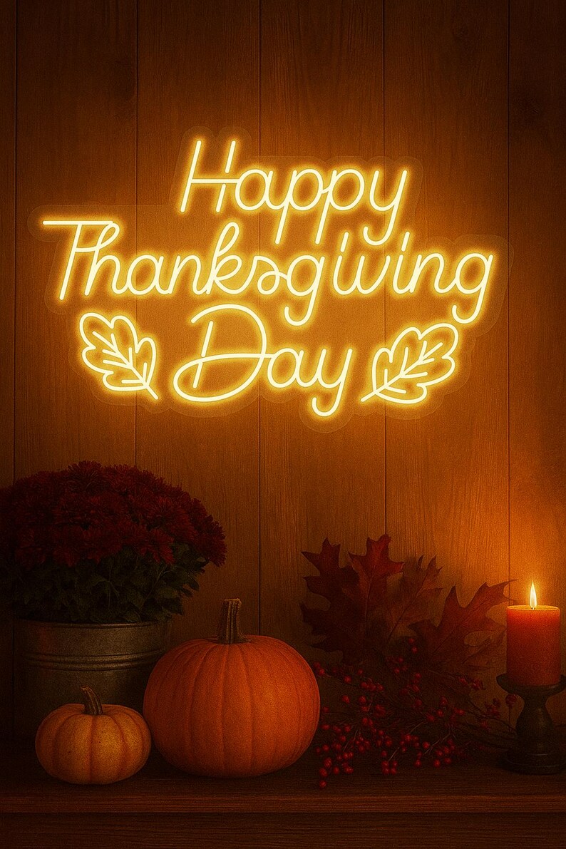 Thankful & Blessed Neon Sign – Thanksgiving LED Light Decor - Etsy