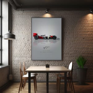 Ayrton Senna Formula 1 Poster - McLaren MP4/4 Racing Car Print - F1 Legend Wall Art
