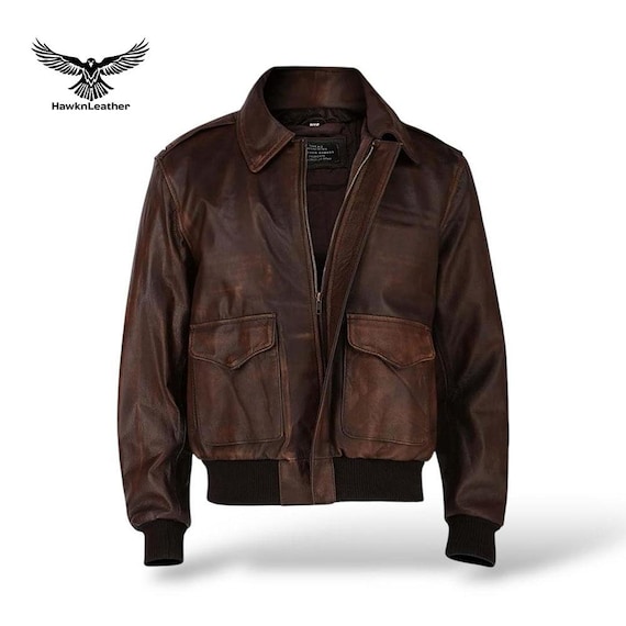 Men's A-2 Vintage Leather Bomber Jacket – WWII Flying Tiger Pilot