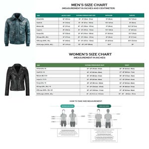 Puede incluir: Una tabla de tallas para chaquetas de hombre y mujer, con medidas en pulgadas y centímetros. La tabla de hombre incluye pecho de la chaqueta, talla de pecho adecuada, hombro y mangas. La tabla de mujer incluye pecho y cintura.