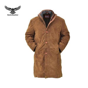 Men’s Distressed Brown Leather Coat – Handmade Vintage Motorcycle Jacket, Genuine Suede leather Biker Outerwear, Rugged Western Style Coat