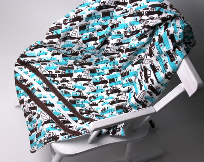 Truck Baby Blanket Trucks ,trucks and More Trucks Cotton Flannel Blanket Etsy