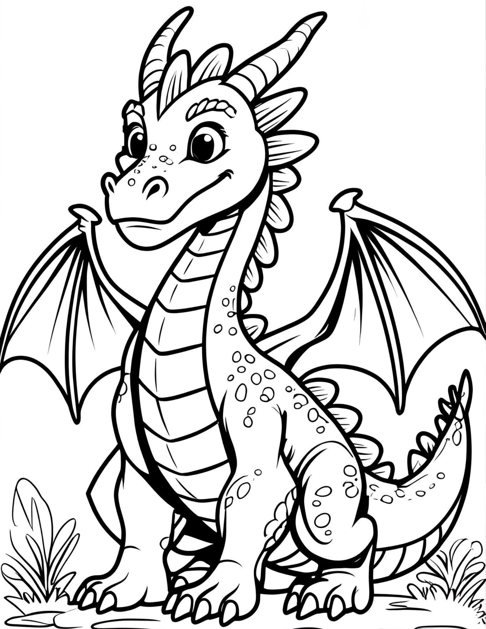 20 Dragon Themed Children's Coloring Pages. - Etsy