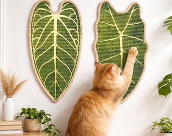 Tropical Alocasia Cat Scratcher – Durable, Non-Shedding Sisal Toy for Cats – Available in Three Unique Styles!