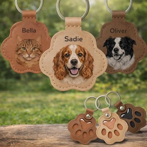 Pet Hair Memory Keychain – Custom Paw-Shaped PU Leather Keepsake, Pet Fur Storage Charm, Dog Cat Memorial Gift