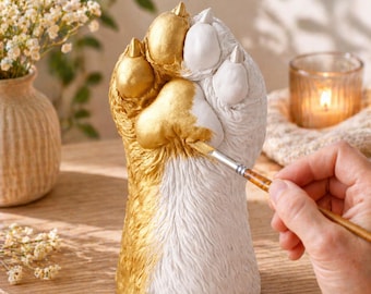 DIY pootafdrukset voor huisdieren – kat en hond gipsafgietset, handwerk gedenkteken, creatief cadeau voor dierenliefhebbers