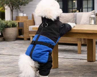 Winter Warm Dog Coat for Small Dogs, Waterproof Padded Dog Jacket, Thick Insulated Pet Snowsuit, Cold Weather Dog Clothes