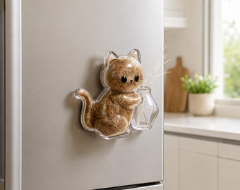 Süßer Katzen Schnurrhaar-Halter-Kühlschrankmagnet, transparente Haustierfell-Aufbewahrungsbox, Katzengedenkmal, Haaraufbewahrung, Kitty-förmiges Geschenk für Katzenliebhaber