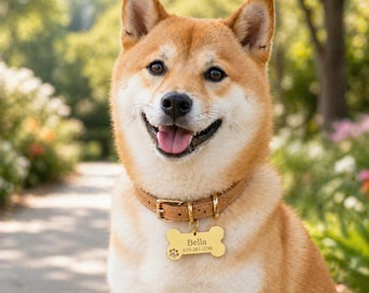 Gepersonaliseerde gegraveerde hondenbotsleutelhanger, aangepast huisdier-ID-tag, naam gegraveerd aandenken, anti-verloren huisdierhangercadeau