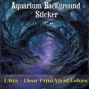 Eerie Forest Tunnel Aquarium Background Sticker – Waterproof Vinyl Poster – Fish Tank Decoration – Multiple Sizes