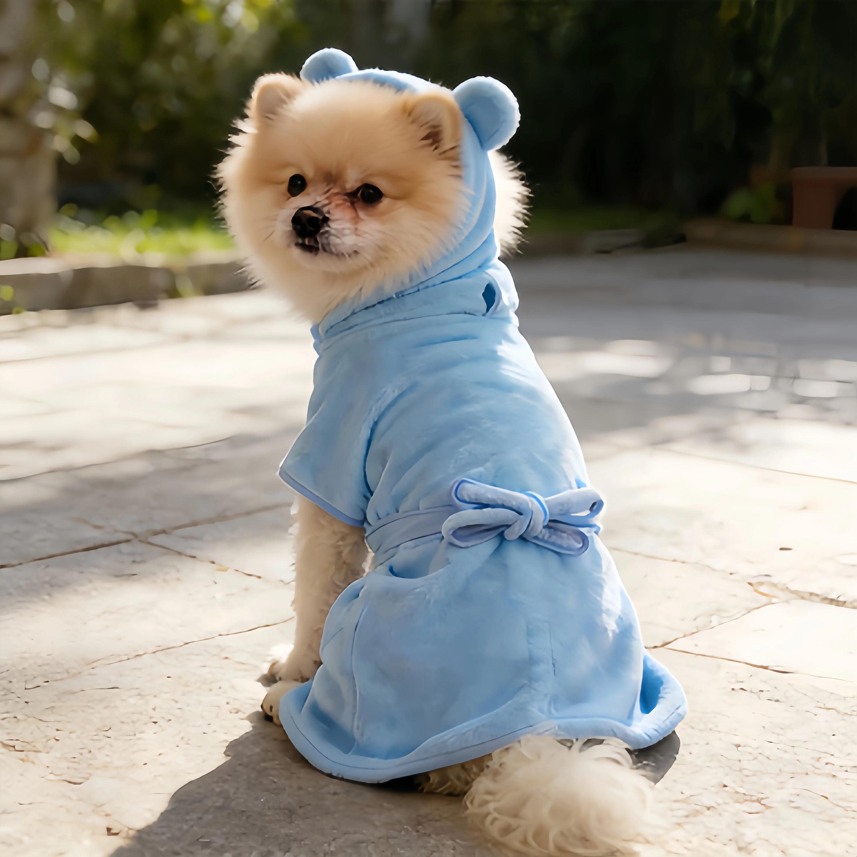 Ultra Absorbent Dog Bathrobe, Quick-dry Coral Fleece Pet Robe ...