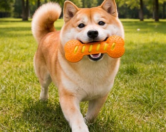 Canvas Squeaky Dog Chew Toy, Soft Grinding Bone Toy for Puppies, Lightweight Interactive Pet Toy