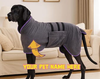 Superabsorberende hondenbadjas – sneldrogende handdoekjas, microvezel hondendroogjas voor na bad en zwemmen, 4 kleuren, XS-2XL