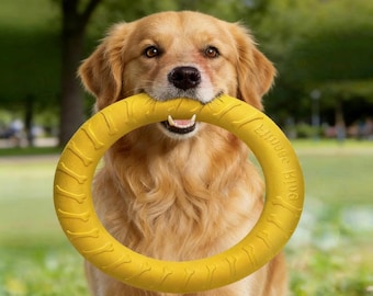 Durable EVA Dog Toy, Indestructible Chew Ring & Ball, Interactive Training Toy, Floating Safe Bite-Resistant Pet Toy for Outdoor Play