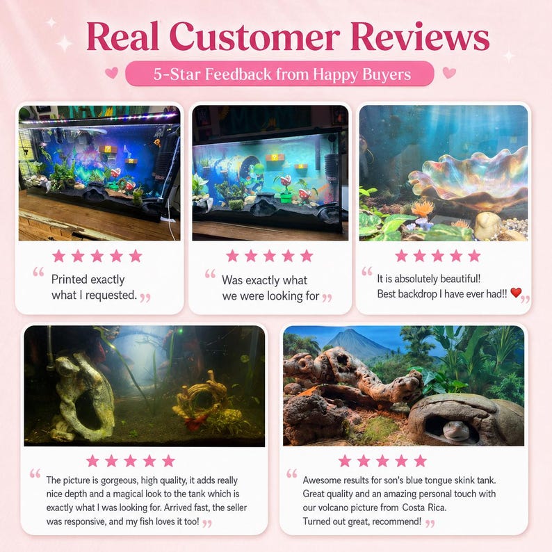Multi Background Fish Custom Aquarium Background Sticker – Waterproof Vinyl Poster – Multiple ...
