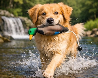 Realistic Duck Dog Training Chew Toy for Hunting and Outdoor Retrieval Play