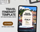 Travel Itinerary Template MRR | Canva Trip Planner | Schedule, Packing List, Flight Details | Resell Rights – Keep 100% Profit