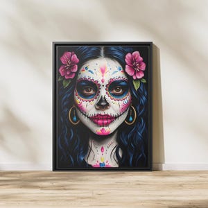 Day of the Dead Instant Digital Download Home Decor Sugar Skull Wall Art Print Gothic Mexican Dia de los Muertos V1