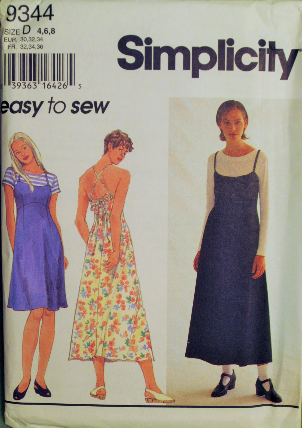 Women's Dress & Top Easy to Sew Simplicity Pattern 9344 | Etsy