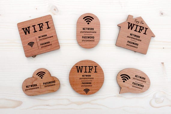 Custom Engraved Wooden WiFi Magnet: Airbnb Host Gift