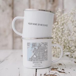 City Map Mug, Street Map Print, Your City, Your Town, Campfire Mug, Ceramic Mug, Enamel Mug, Personalized Mug