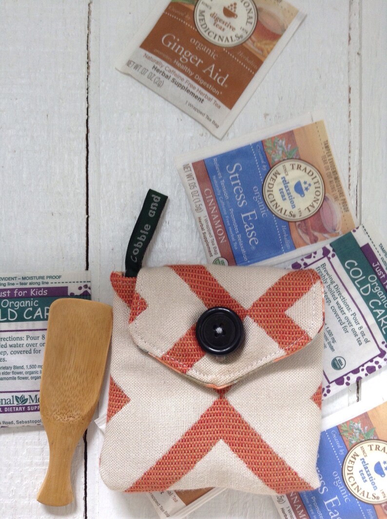 zero waste small bag Tea travel pouch travel gift herb pouch small pouch wallet tea wallet teacher gift