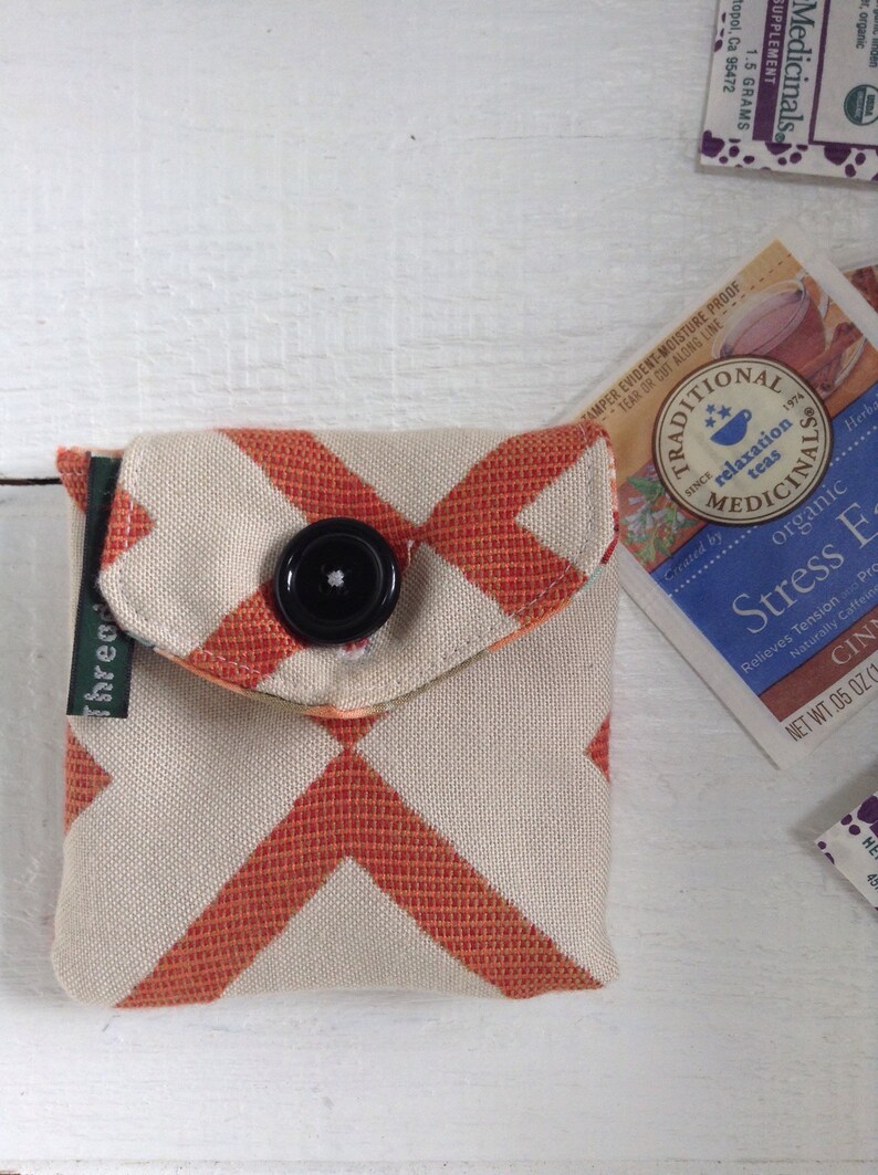 zero waste small bag Tea travel pouch travel gift herb pouch small pouch wallet tea wallet teacher gift