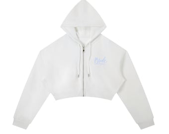 BRIDE-Essential Cropped Zip-Up Hoodie
