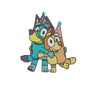 Bluey & Bingo Embroidery Design | Bluey Cartoon Design | Embroidery File | Stitch embroidery design | Digital Download