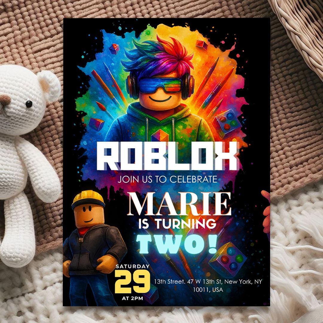 Roblox Birthday Invitation | Editable Gaming Party Invite (canva ...