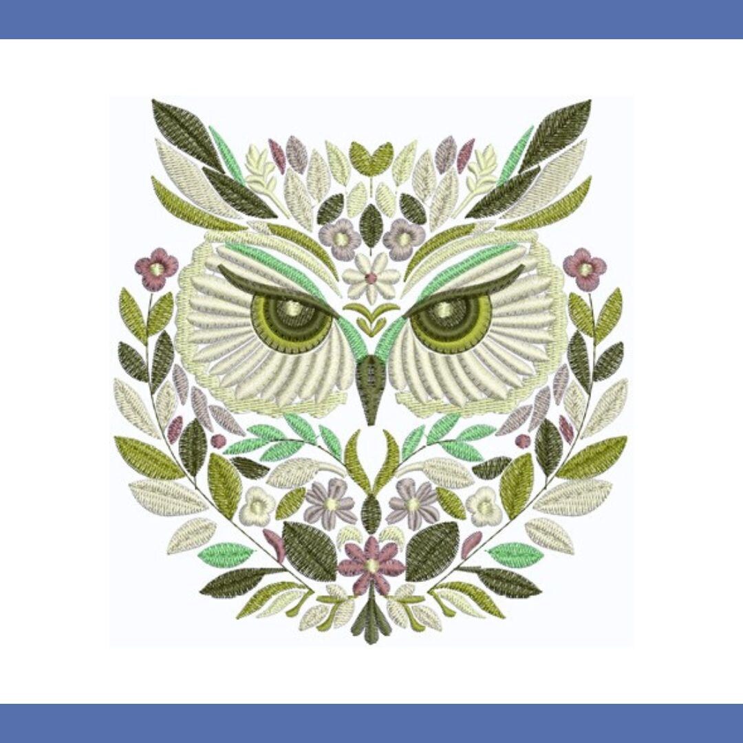 Owl Embroidery Design | Floral Bird Machine Embroidery File (digital ...