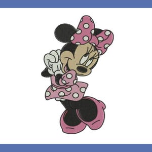 Diseño de bordado de Mickey y Minnie Mouse: archivo de puntada de dibujos animados (descarga instantánea)