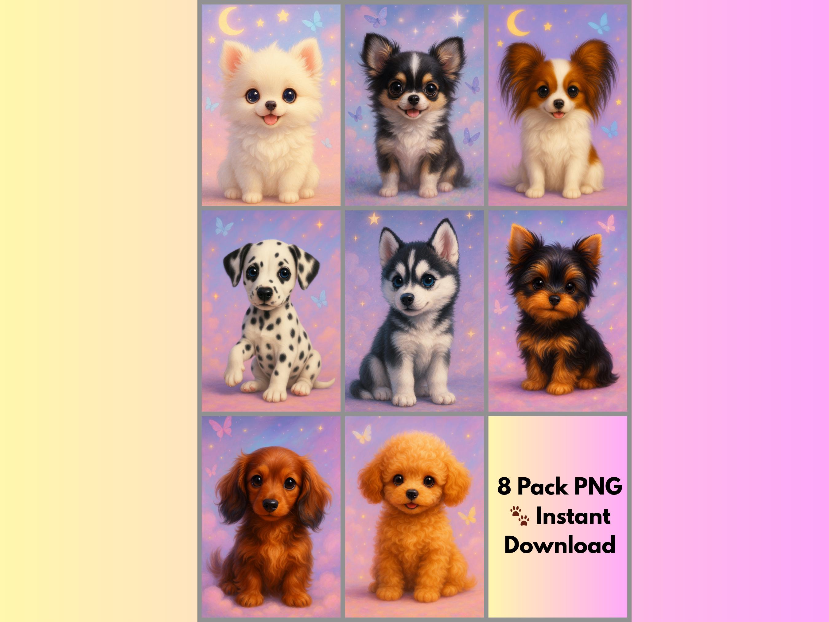 8枚のPNG子犬の携帯電話の壁紙バンドルデジタルダウンロード - Etsy 日本, image size:2700x2025