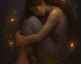 Fantasy Moon Girl Wallpaper | Digital Phone Background | PNG Instant Download