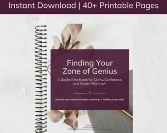 Career Workbook | Zone of Genius Exercises | Self-Discovery Journal | Printable PDF for Career Change & Clarity