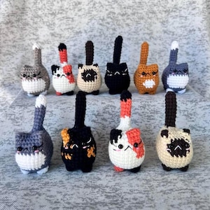 Crochet Cat Keychain: Handmade Velvet Amigurumi Plushie
