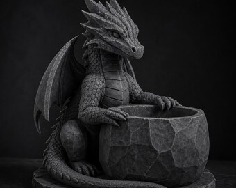 Drakskålplanter STL-fil | Fantasy Dragon Planter 3D-modell | Drakeblomkruka STL | 3D-utskrift Heminredning Nedladdning