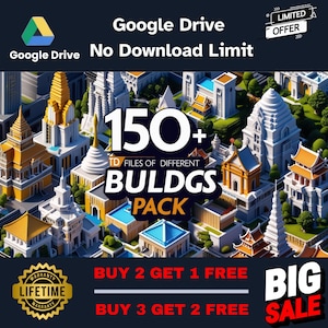 3D Building Bundle 150+ STL | Urban Cityscape, Houses, Skyscrapers | Architecture Models for 3D Printing & Diorama Design