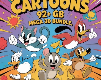 Cartoons 92+GB 3D STL Bundle | Massive Cartoon Character Models for 3D Printing | Printable Figures & Collectible Toy Designs