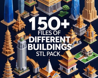 150+ Gebäude 3D STL Dateien | Druckbare Architekturmodelle für den 3D-Druck | Stadt, Häuser & Strukturen