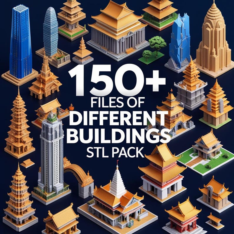 150+ Buildings 3D STL Files Bundle | Printable Architecture Models for ...